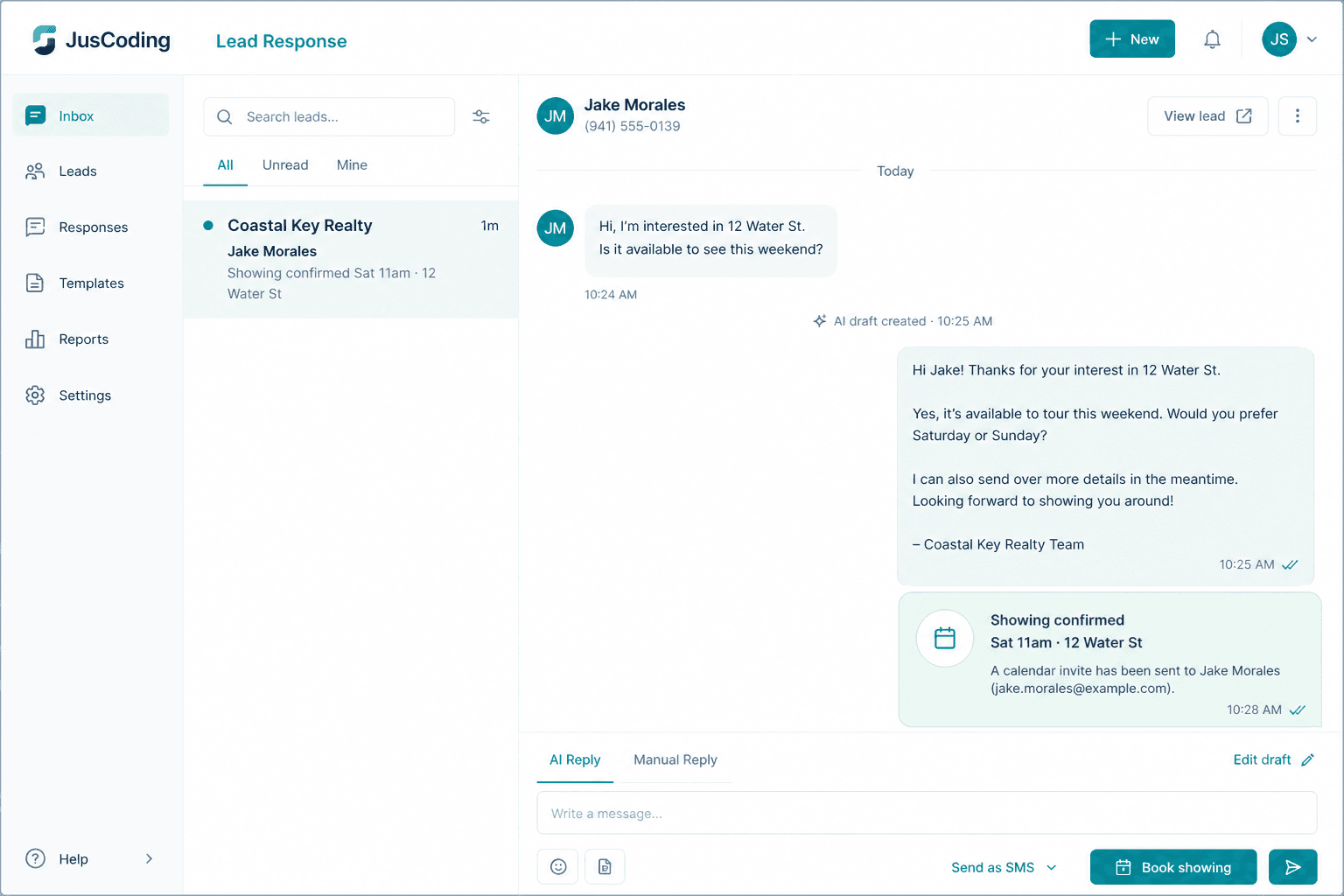 Coastal Key Realty showing booked confirmation with prep checklist complete